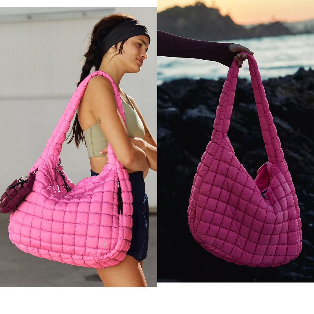 Free People FP movement Quilted Carryall Bag Pink New with tag